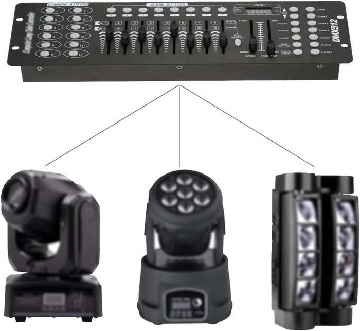 192 Channels DMX512 Controller Console for Stage Light Party DJ Disco