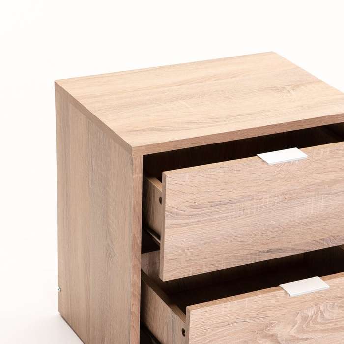 Kappa 2 Drawer Pedestal - Light Oak/Light Grey