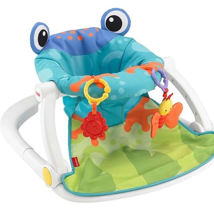Floor seat-frog portable baby chair with toys