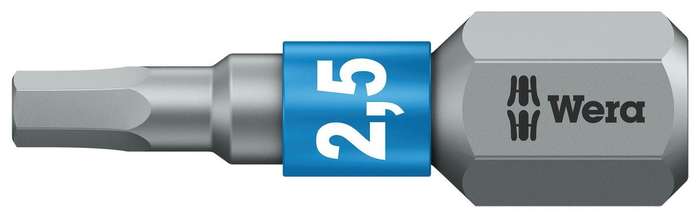 Wera (05056682001) Hex Driver Bit, Hex, 2.5mm Bit, 25 mm Overall