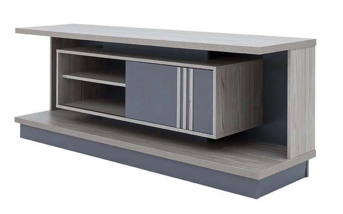 Plasma/Smart TV Stands - Sliding Doors and Shelves - Oak / Grey Colours