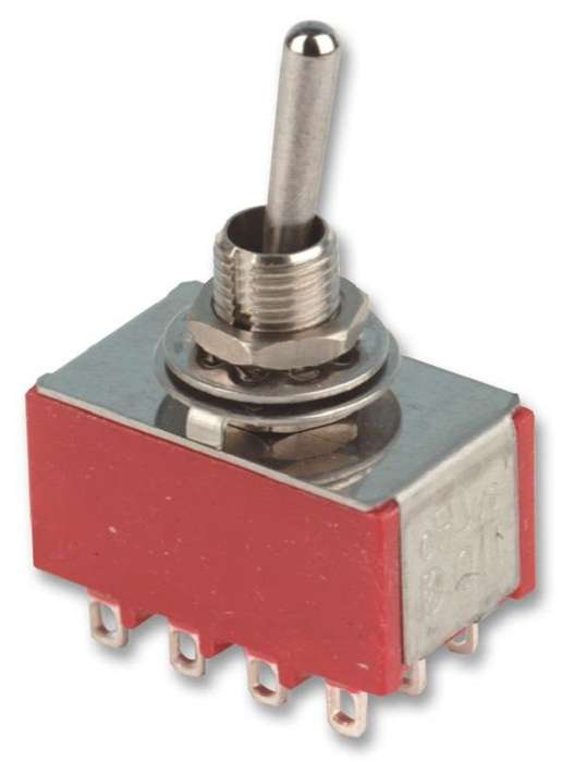 Multicomp Pro (1M41T1B1M1QE) Toggle Switch, On-On, 4PDT, Non Illuminated
