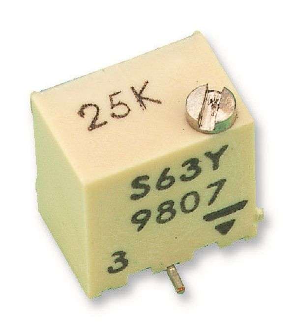 Vishay (TS63Y103KT20) Trimpot, Multi Turn, Cermet, Top Adjust, 10 kohm