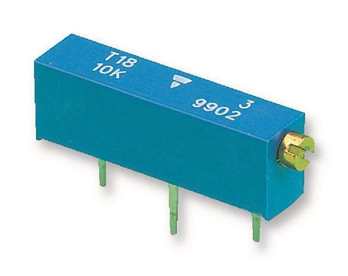 Vishay (T18501KT10) Trimpot, Multi Turn, Cermet, Side Adjust, 500 ohm