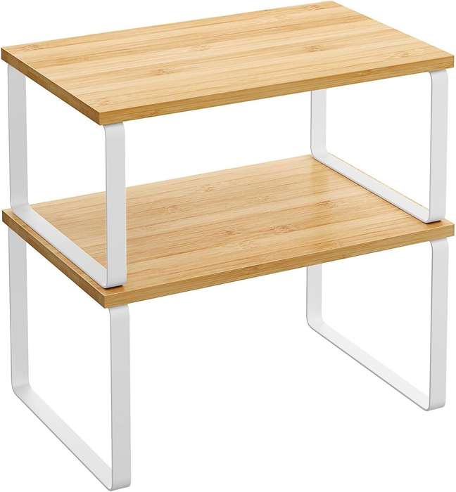 Stackable Kitchen Cabinet Organiser Shelf Counter Storage