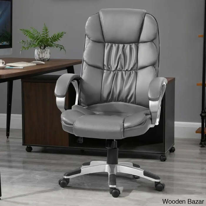Office Chairs - High Back Executive Faux Leather - Grey