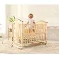 Wooden 5 in 1 Baby Cot with Cot Bumper Mat - Yellow