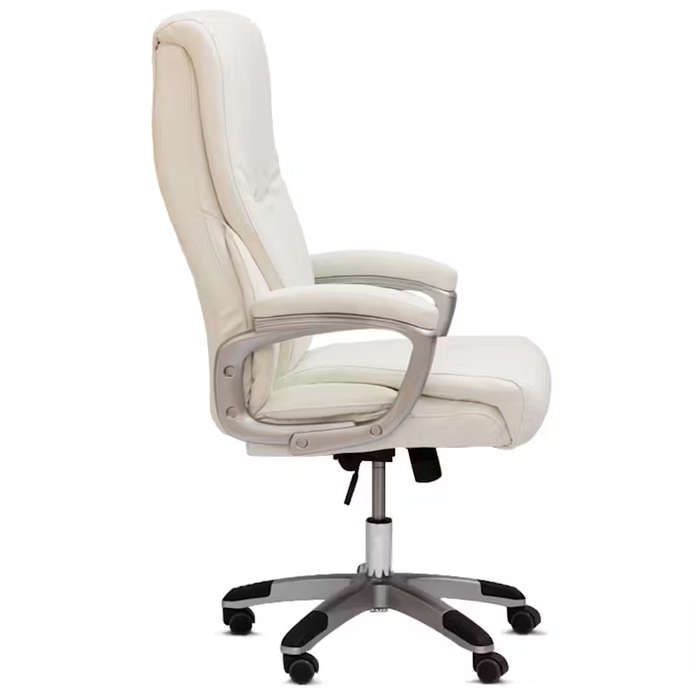 Medium-Back Executive PU Leather Adjustable Height Office Chair 518L-Black or White