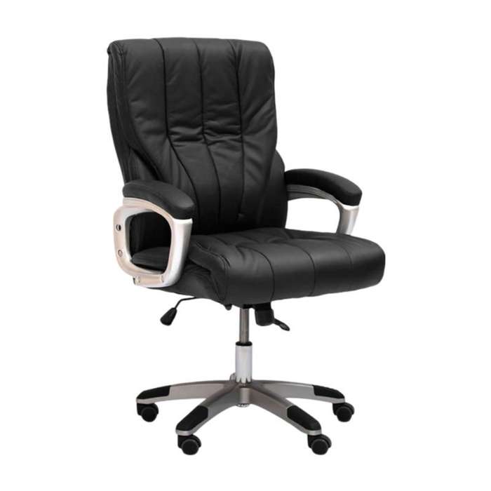 Medium-Back Executive PU Leather Adjustable Height Office Chair 518L-Black or White