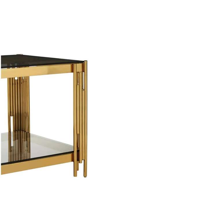 Square Tea Table With A Touch Of Gold