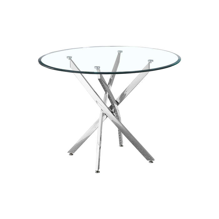 Dining Tables Glass With Silver Chrome Legs
