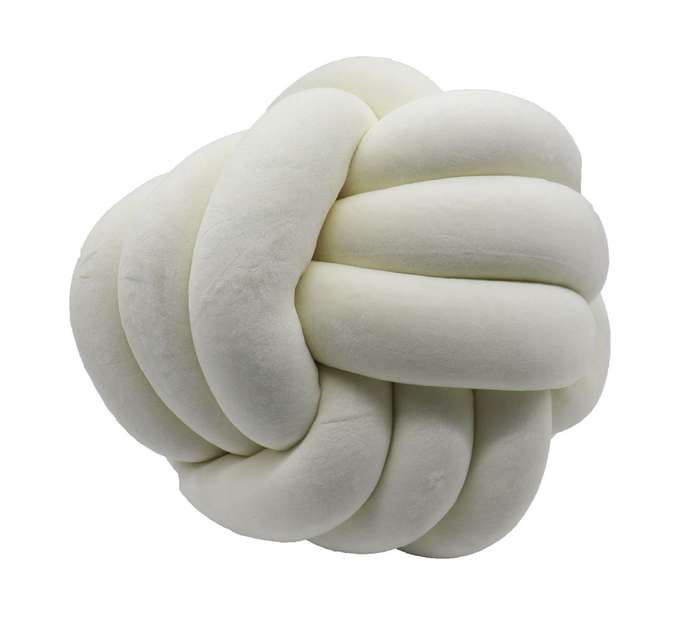 Decorative Knot Pillow Ball Modern Cushion - White