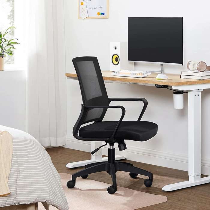 Office Chairs Stylish Classic Mesh Fabric Backrest Ergonomic - Black Colour