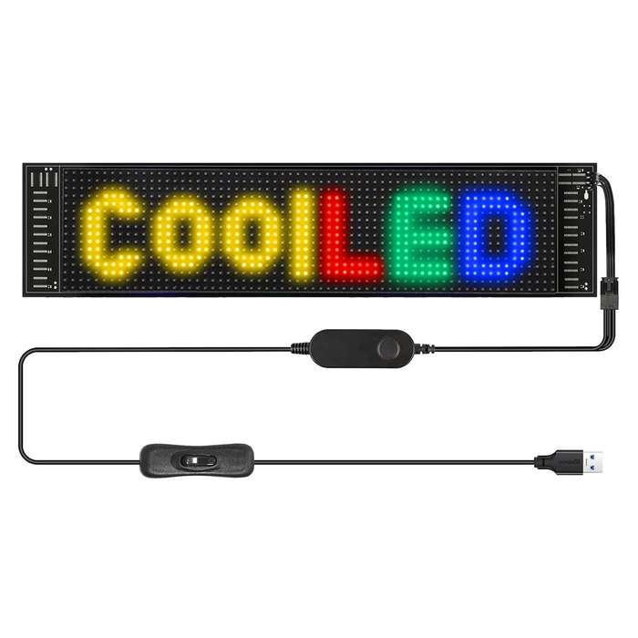 LED Matrix Panel Customizable Display Screen for Car Windows-Size 348x102mm
