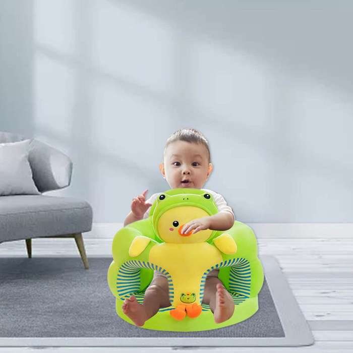 Baby Learning To Sit On Sofa Small Child Sofa Cartoon Baby Seat - Green