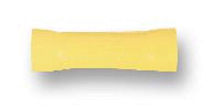Multicomp Pro (BV5) Butt Splice, Yellow, BV, 12 AWG, 10 AWG, 5.5 mm², Vinyl