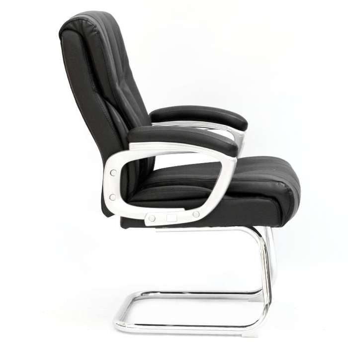 Office Chairs - VisitorPU Leather Finish - Black Colour