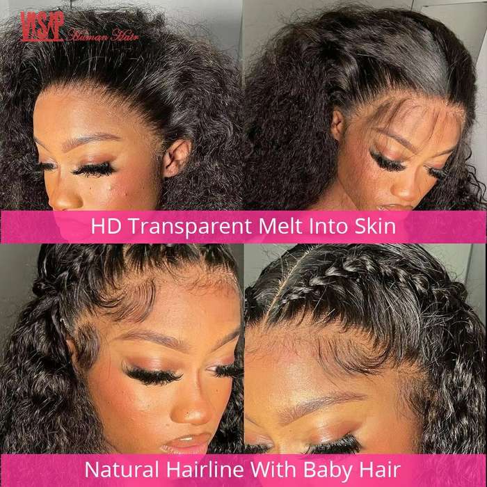 14" Curly Hair-Deep Wave Bob 13x4 Lace Frontal Wig Glueless