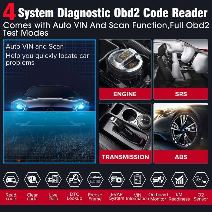 Kingbolen S800 Full OBD2 Diagnostic & Auto Scan Tool with Updates