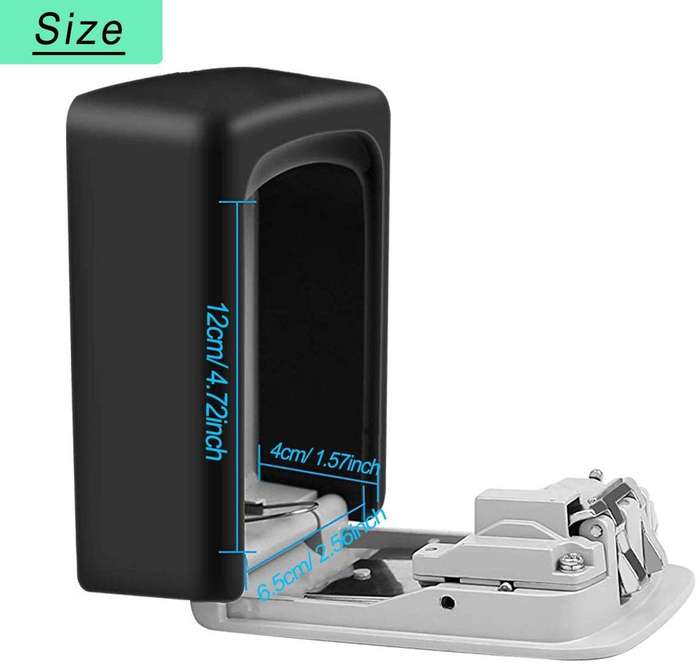 4 Digit Combination Lock Box Key Storage Lock Box Wall Mounted Security Door Lock