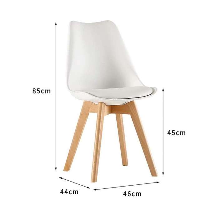 Modern Wooden Round Dining Table with 3 Set of Soft Padded Chairs Set-White