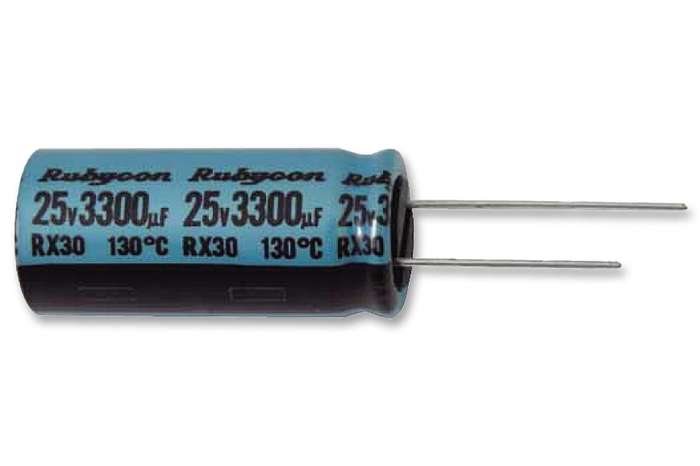 Rubycon (50RX302200M18X40) Electrolytic Capacitor, Miniature, 2200µF, 50V