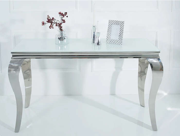 Marble Dining Table - Silver