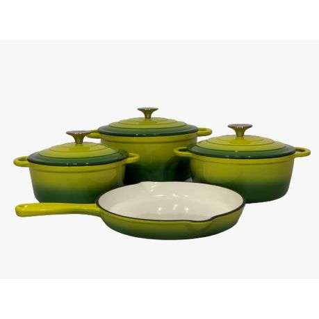 Authentic Cast Iron Dutch Oven Cookware Pot 7 Pcs Set