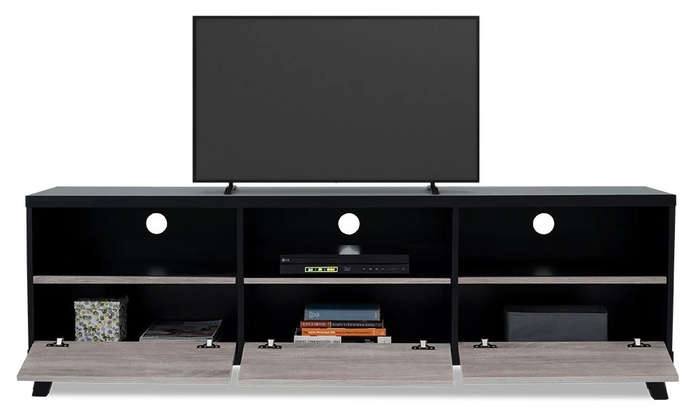 Plasma Smart TV Stands with Three Doors and Shelves-Napa or Grey