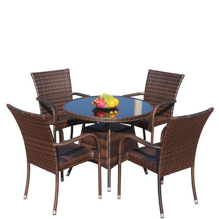 Patio / Balcony / Outdoor / Garden Set - Four Seater - Brown Colour
