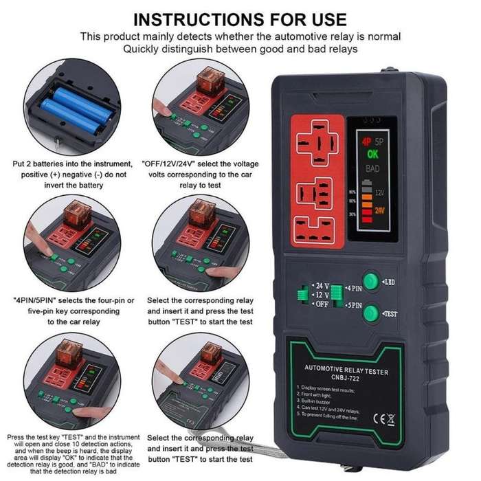 12V and 24V Automotive Relay Tester + VoltCheck Pro Circuit Tester