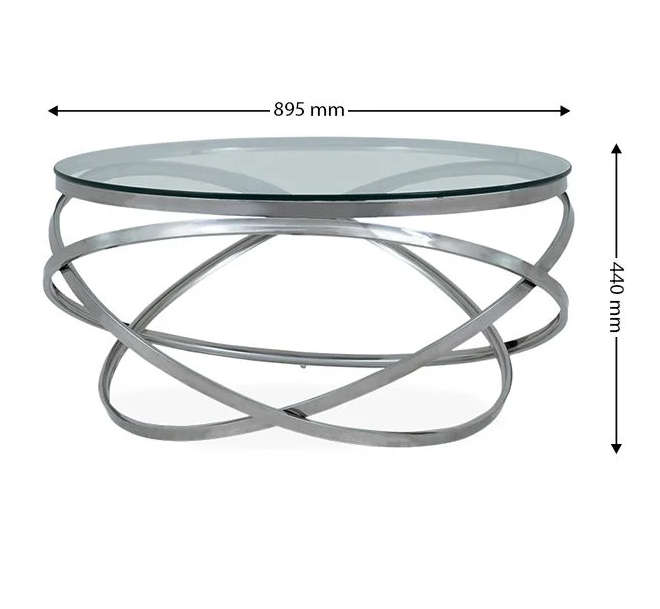 Glass Round Coffee Table-Gold or Silver