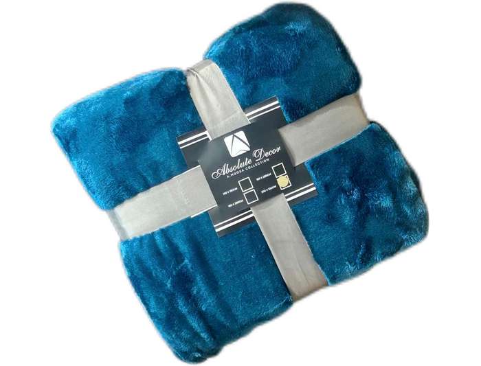Big and super soft Absolute Decor Fleece Throw - Blue