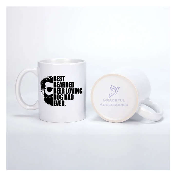 Best Bearded Beer-Loving Dog Dad Ever Coffee Mug - Funny Gift for Dog Dads