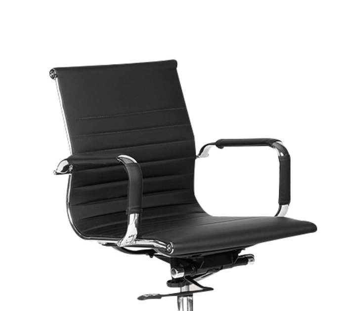 Office Chairs -Faux Leather Medium Back Swivel - Black Colour