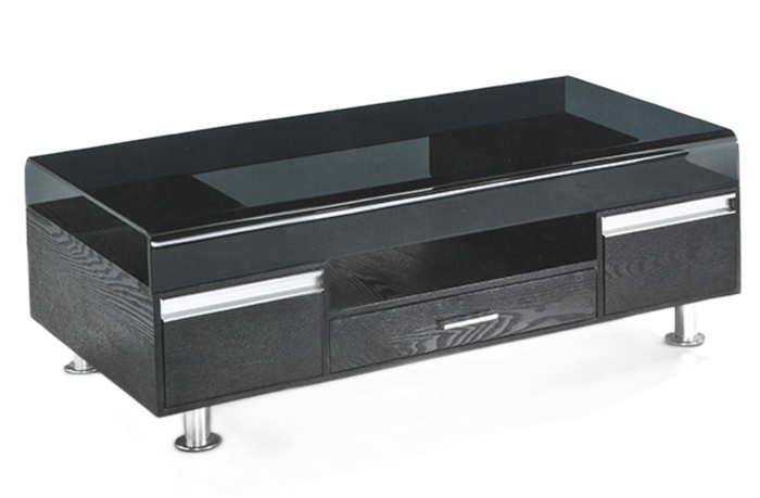 Coffee Tables - Tempered Glass Top - Black Colour