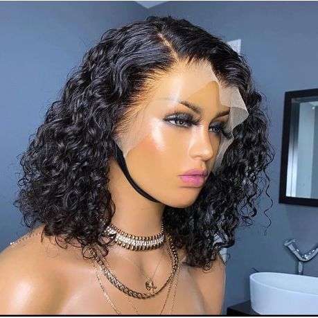 10" Glueless curly full frontal Brazilian wig Special