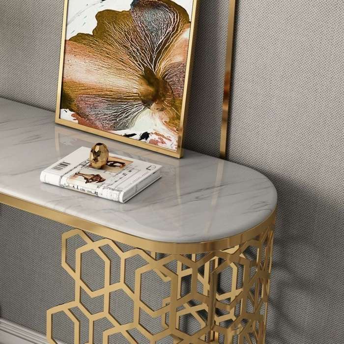 Luxury Mable Top Gold Console Table - HX25