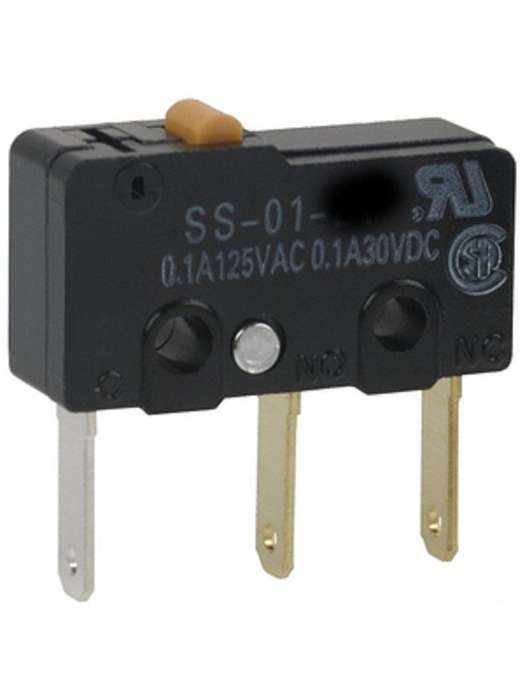 Omron (SS-01) Microswitch, Subminiature, Pin Plunger, SPDT, Solder