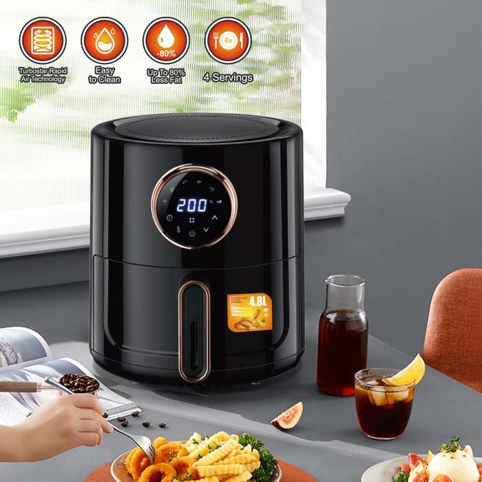Beautiful Round Multi-Function Non-Stick Electric Air Fryer - 4.8L