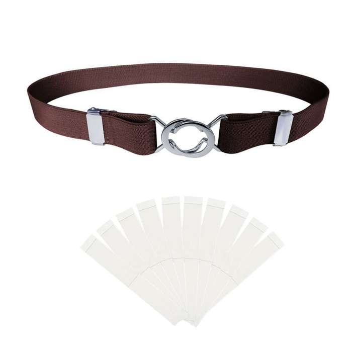 Women Skinny Belt Comfortable Elastic Adjustable Belt - Black