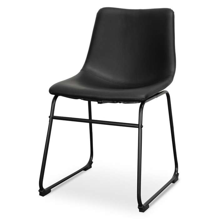 Modern and Elegant Leather Dining Chair-Black or Brown