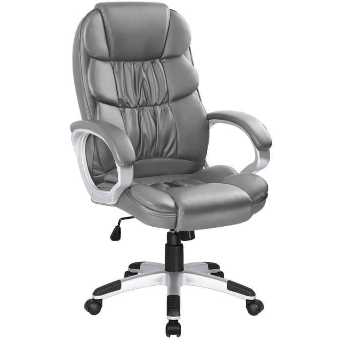 Office Chairs - High Back Executive Faux Leather - Grey