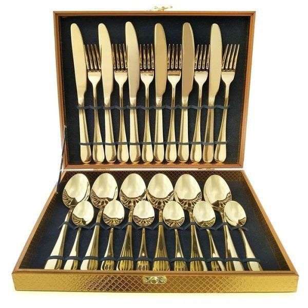 Cutlery Set - 24 Piece Gold
