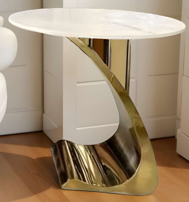 Luxury Modern Coffee Table Set - Marble Top and Gold Base - 2 Piece
