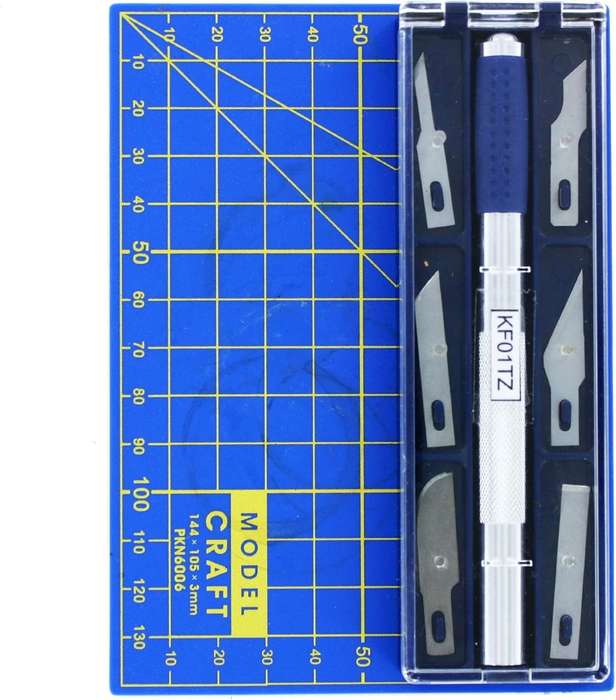 Modelcraft (PKN2008) Craft Knife Set, Knife Handle, 6 Steel Blade