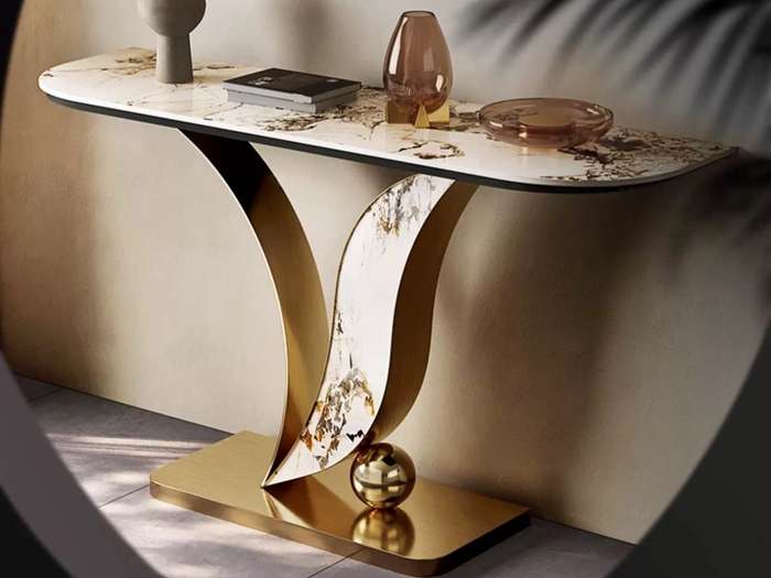 Modern marble console server table
