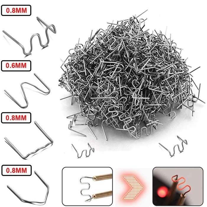 400 PC 4 Sizes Hot Staples For Plastic Welder Kit in Plastic Carry Case