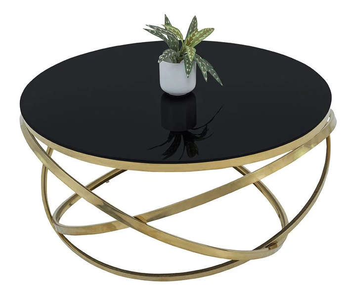 Glass Round Coffee Table-Gold or Silver