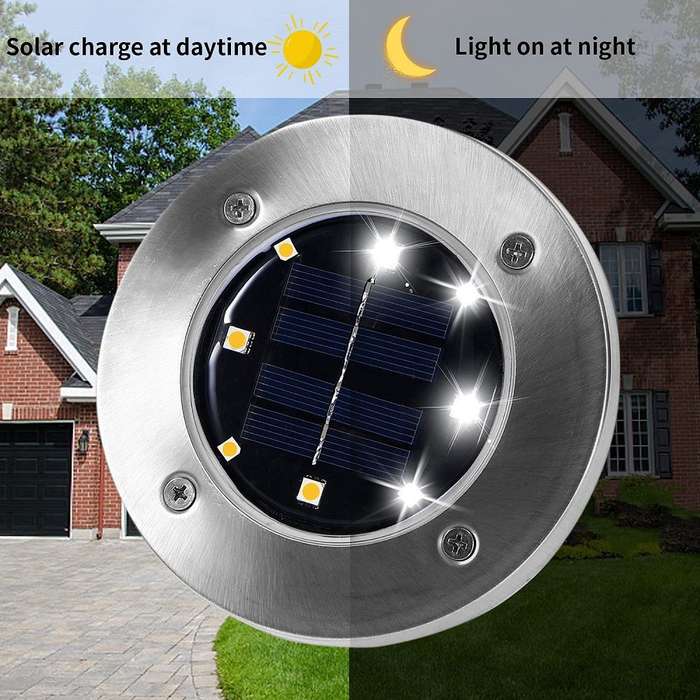 Solar Ground Light Waterproof - Pack Of - 8 Ground Garden Light Spot Light